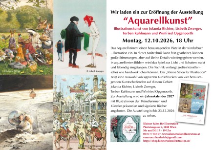 Einladung zur Eröffnung der Ausstellung "Aquarellkunst", Mo, 12.10.26, 18 Uhr