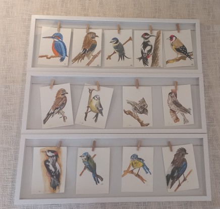Workshop:Susanne Riha Von der Feder zum Vogel, von 12./13.7., Arbeiten Teilnehmerinnen